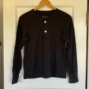 Everlane ReCotton Henley in washed black